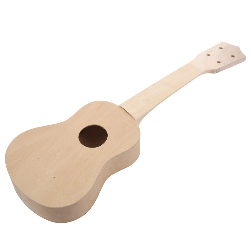 21-Inch White Wooden Soprano Ukulele DIY Kit