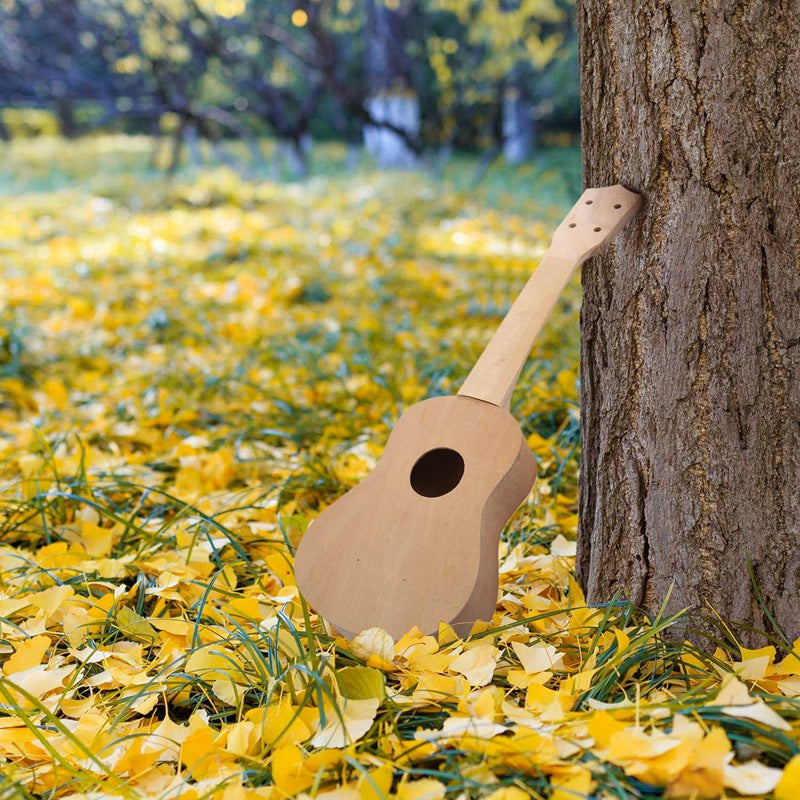21-Inch White Wooden Soprano Ukulele DIY Kit