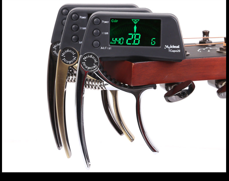 2-in-1 Guitar Capo with Built-In Clip Tuner