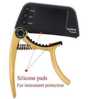 2-in-1 Guitar Capo with Built-In Clip Tuner