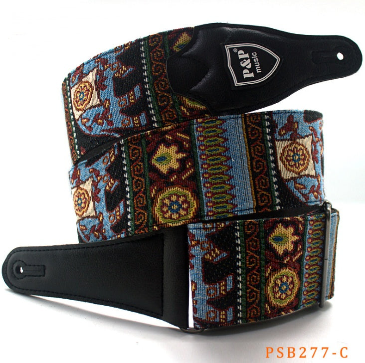 Wide Embroidered Bass Guitar Strap – Extra Comfort for Heavy Instruments