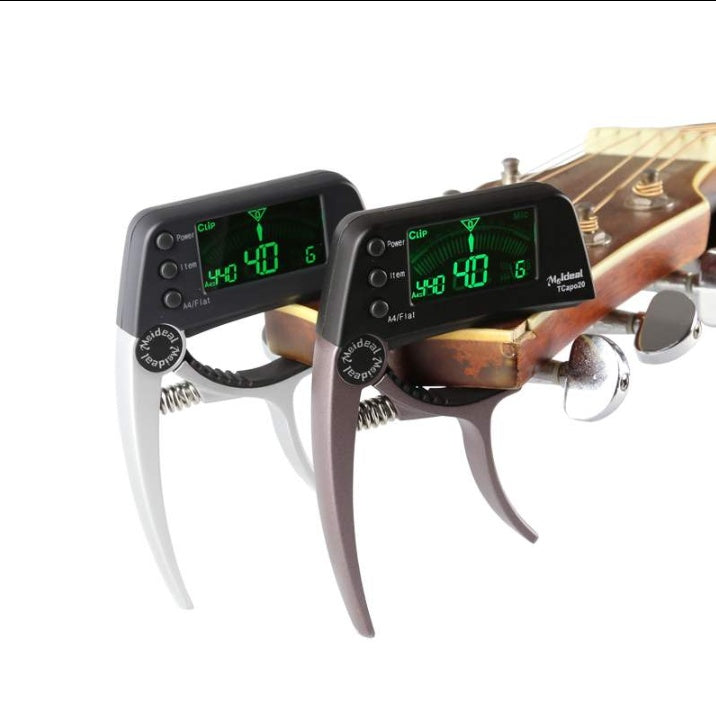 2-in-1 Guitar Capo with Built-In Clip Tuner