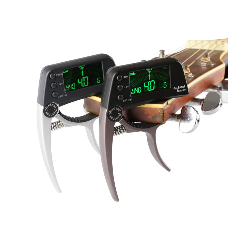2-in-1 Guitar Capo with Built-In Clip Tuner