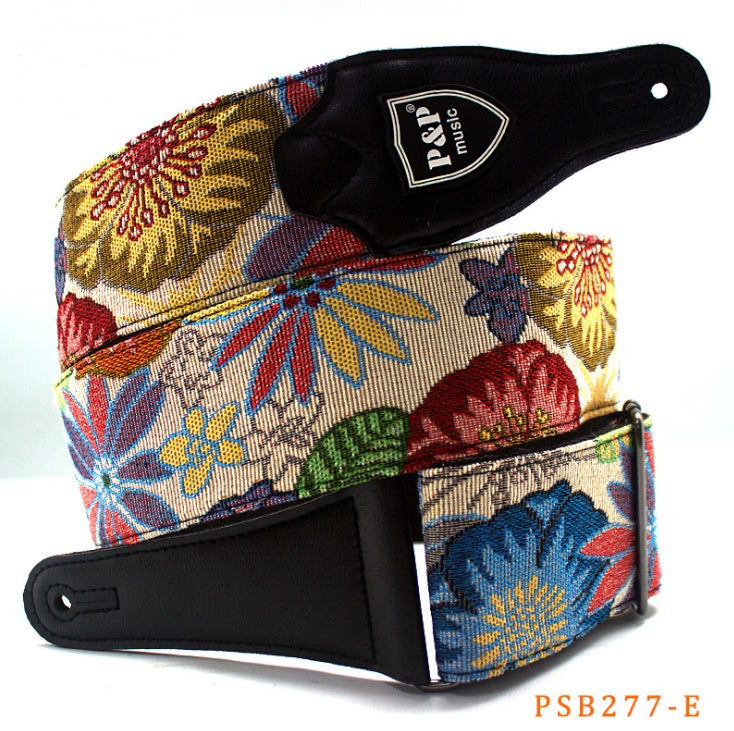 Wide Embroidered Bass Guitar Strap – Extra Comfort for Heavy Instruments