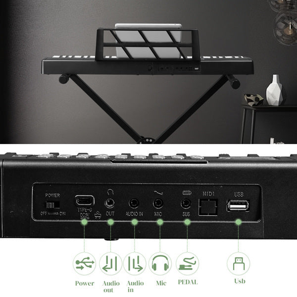 61-Key Portable Folding Electronic Keyboard
