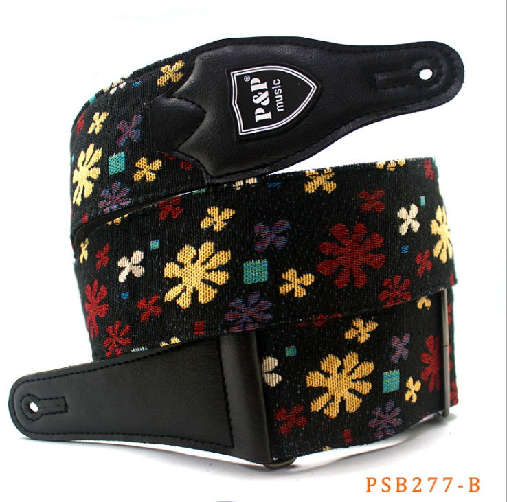 Wide Embroidered Bass Guitar Strap – Extra Comfort for Heavy Instruments