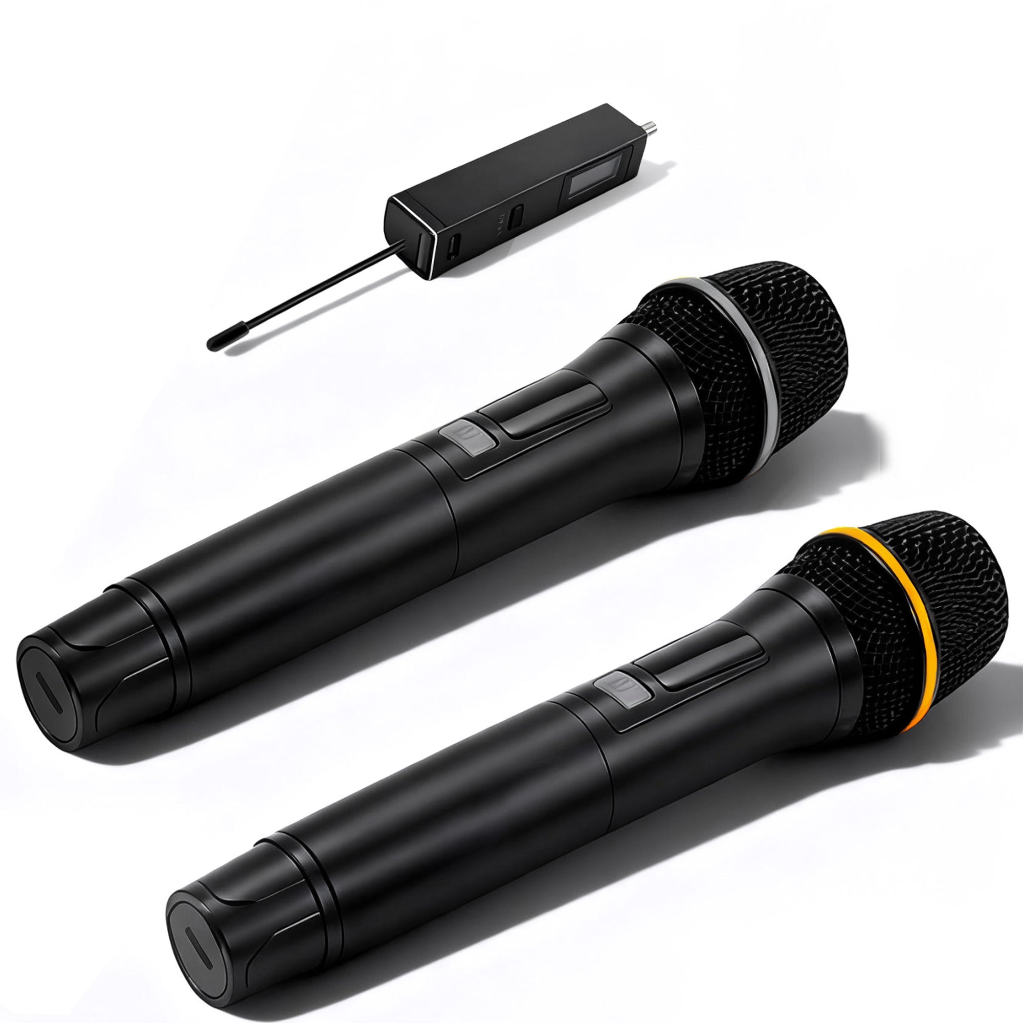 2-Pack UHF Rechargeable Wireless Microphones – 262ft Range for Karaoke, DJ & Events