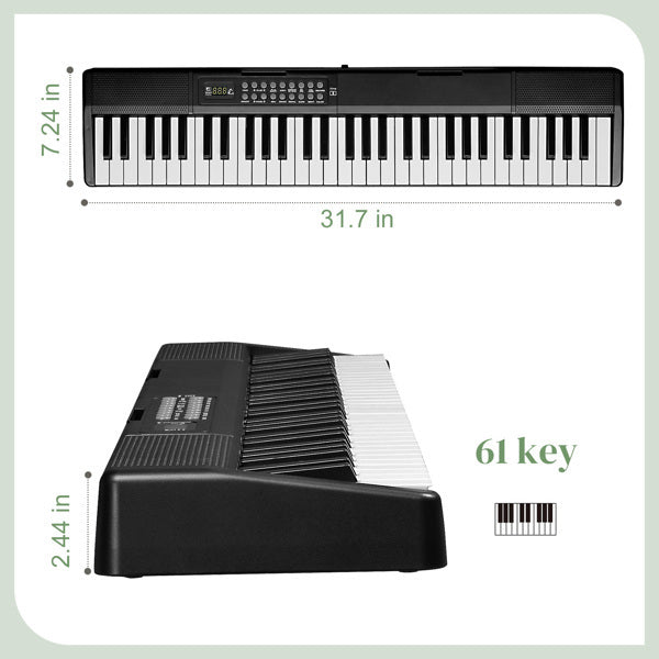 61-Key Portable Folding Electronic Keyboard