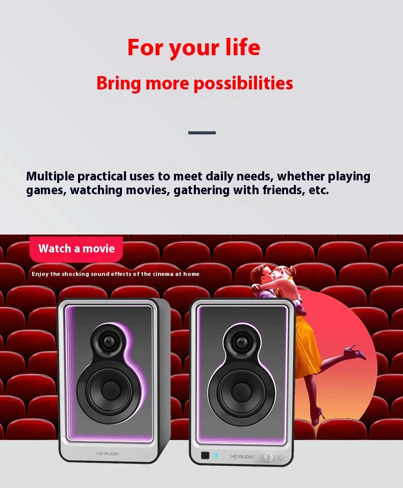 Bluetooth Monitor Speaker with LED Lighting