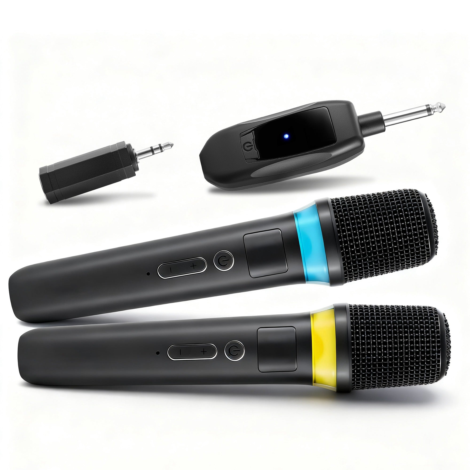 2-Pack 2.4G Wireless Microphones with RGB Light – 164ft Range for Karaoke & Events