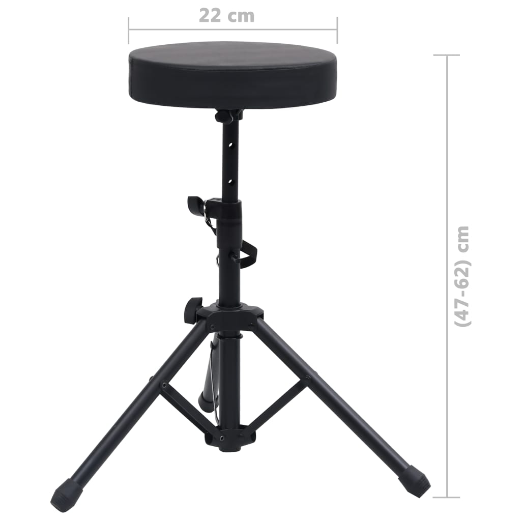 Double-Strut Keyboard Stand and Stool Set Black