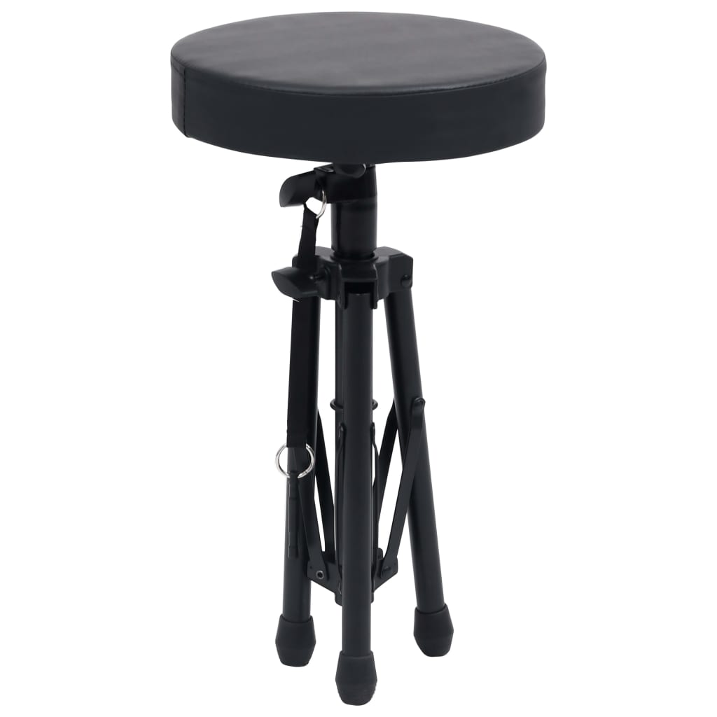 Double-Strut Keyboard Stand and Stool Set Black